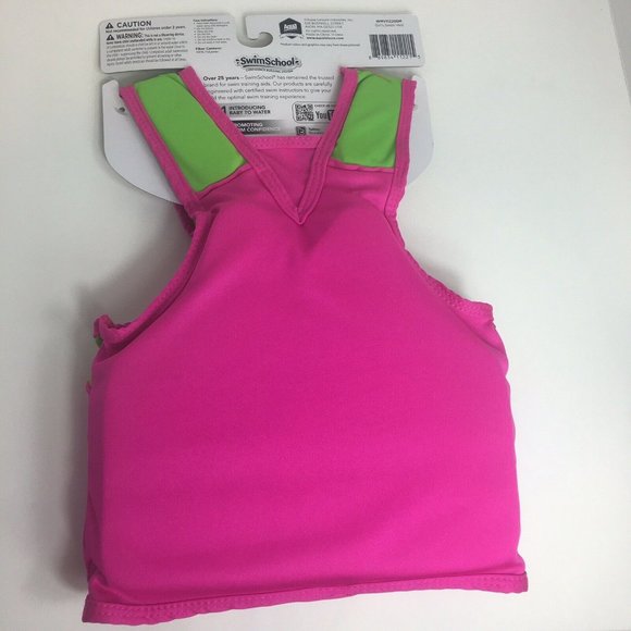 Swim School Swim Training Vest Level 2 UPF 50 20-33 LBS 20" Chest Flamingo New - Picture 2 of 12